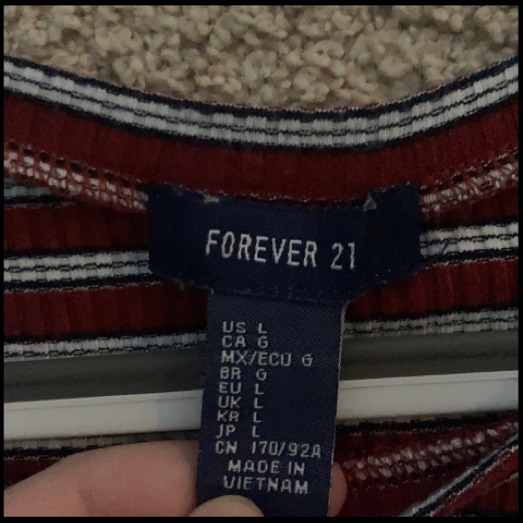 Red stripes crop top - Picture 2 of 2